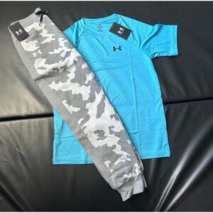 NWT Under Armour Jogger & Tee Set Boys Youth Size Medium